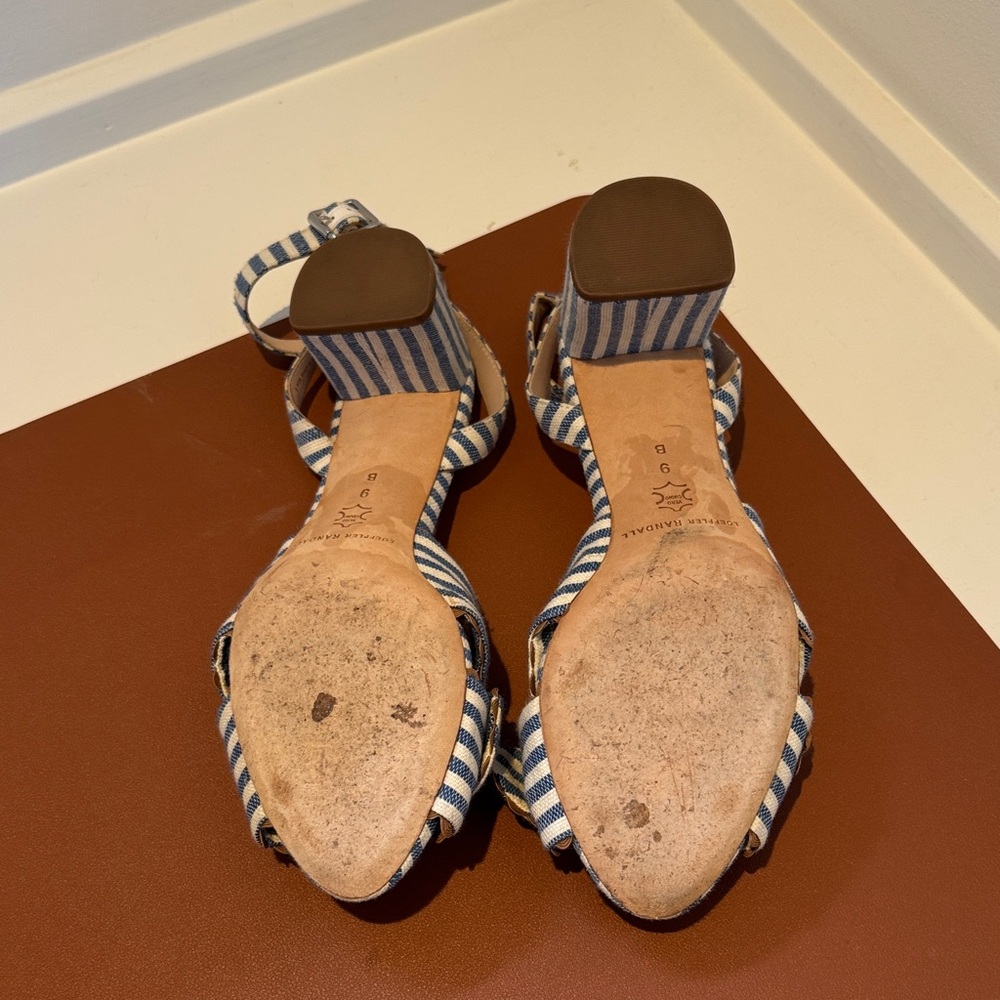 Loeffler Randall Blue and White Striped Sandals - Picture 4 of 4